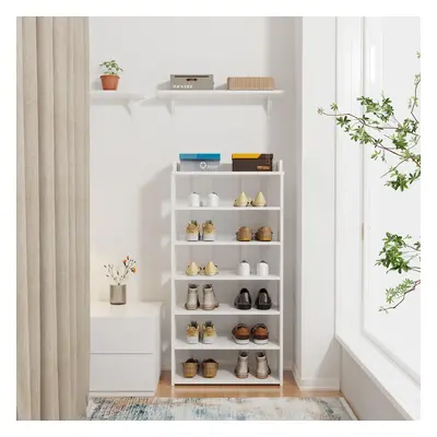 (White, tiers) Shoe Rack Storage for Organiser Shelf Display Rack