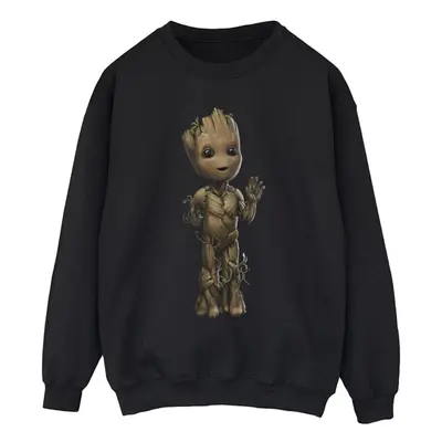 (XXL, Black) Marvel Mens I Am Groot Wave Pose Sweatshirt