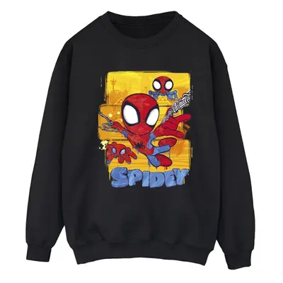 (3XL, Black) Marvel Womens/Ladies Spidey And His Amazing Friends Flying Sweatshirt