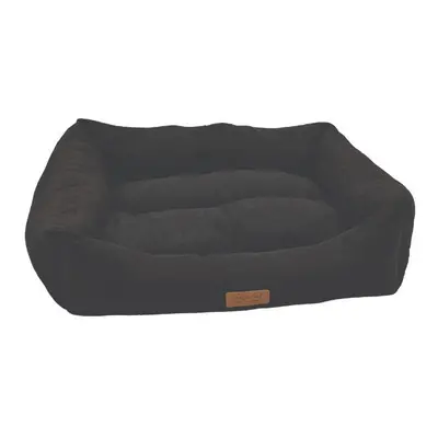 (Medium - x 60cm) HugglePets Luxury Dog Lounger - Black