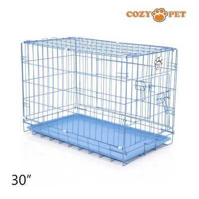 Dog Cage 30" by Cozy Pet Puppy Crate Pen Metal Cage Blue DCP30BL