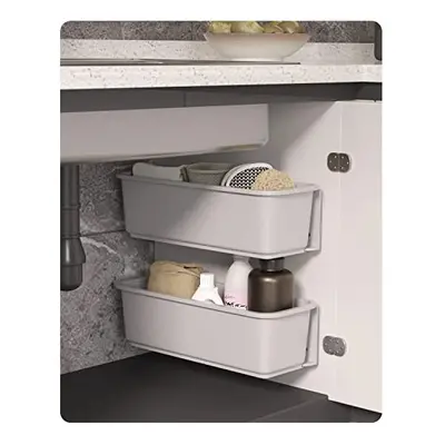 Baffect pcs Sliding Basket Cabinet Organizer for Kitchen Bathroom, Pull Out Drawers Under Sink C