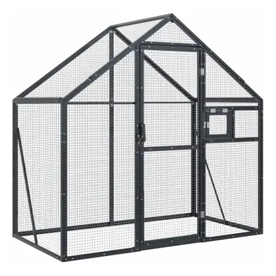 (anthracite, 1.79 x x 1.85 m) vidaXL Aviary Outdoor Bird Cage Walk In Chicken Run Coop Silver Al