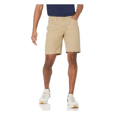 Mens Slim-Fit Inseam Stretch 5-Pocket Short, Khaki Brown