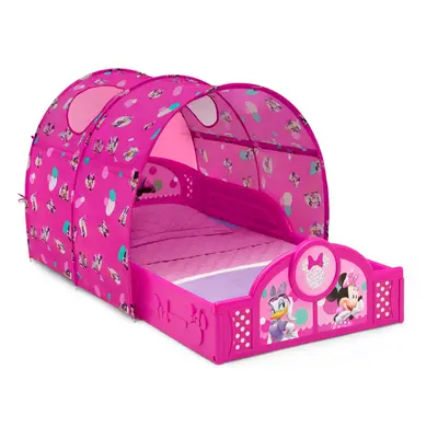 Delta Children - Disney Minnie Mouse Plastic Sleep and Play Toddler Bed with Tent Pink