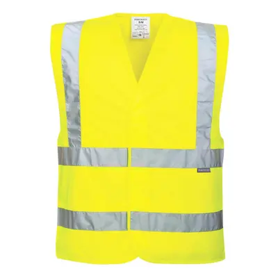 (L-XL, Yellow) Portwest Unisex Adult Hi-Vis Vest (Pack of 10)