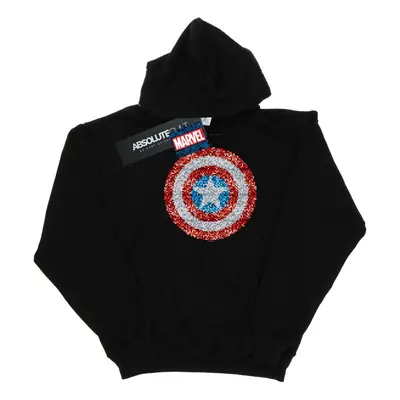 (3XL, Black) Marvel Mens Captain America Pixelated Shield Hoodie