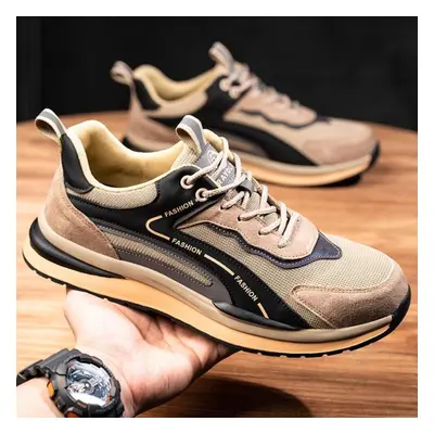 (beige, 43) Labor Protection Shoes, Suede, Steel Head, Anti-smashing, Puncture-proof, Breathable