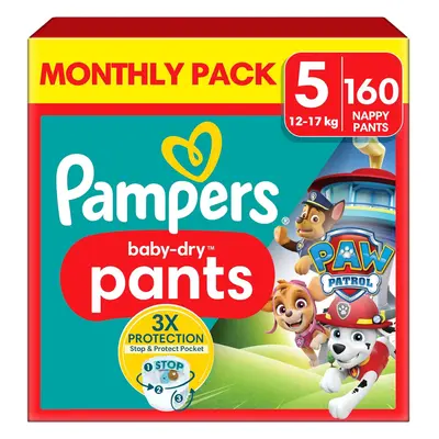 Pampers Baby-Dry Nappy Pants Paw Patrol Edition Size 5, Nappies, 12kg-17kg, with Our 360Â° Pants