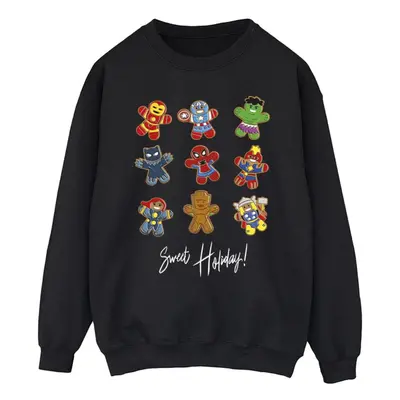 (S, Black) Marvel Mens Gingerbread Avengers Sweatshirt