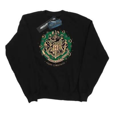 (S, Black) Harry Potter Mens Christmas Wreath Sweatshirt