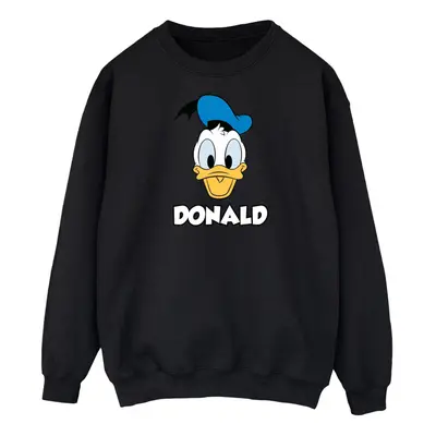 (L, Black) Disney Mens Donald Duck Face Sweatshirt