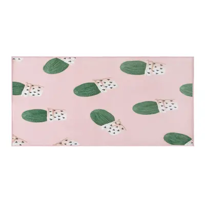 Area Rug Cactus Print x cm Pink ELDIVAN