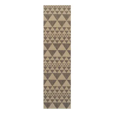 (Prism - Grey, x cm : Runner) Non Slip Outdoor/Indoor Flatweave Rugs Patio garden Small Extra La