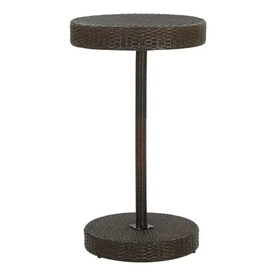 vidaXL Garden Table Brown Poly Rattan Outdoor Bar Bistro Pub Counter Tea Table