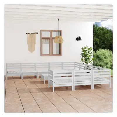 vidaXL Garden Lounge Set Outdoor Lounge Set Piece White Solid Wood Pine