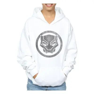 (9-11 Years, White) Marvel Boys Black Panther Distressed Icon Hoodie