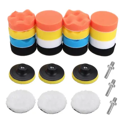 25pcs Inch Buffing Waxing Polishing Sponge Pads Kit Set For Car Polisher Drill