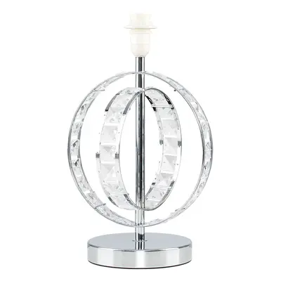 Modern Chrome Acrylic Jewel Intertwined Double Hoop Design Table Lamp Base