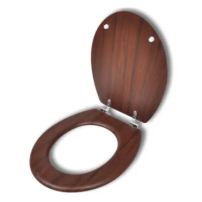 vidaXL WC Toilet Seat MDF Lid Simple Design Wood Fixture Accessory