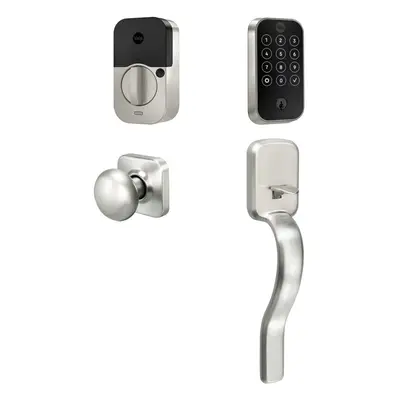 Yale Assure Lock Touchscreen with WiFi and Ridgefield Handle in Satin Nickel