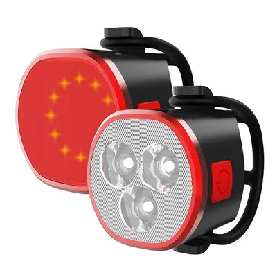 2PCS Bike Light (Headlight +Taillight ) Max 20h Battery Life USB Rechargeable IPX6 Waterproof Bi