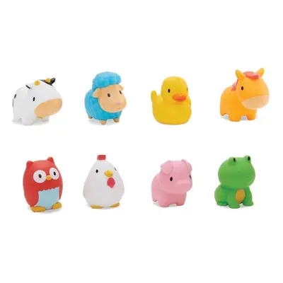 Munchkin Floating Farm Animal Themed Rubber Bath Squirt Toys for Baby, Pack of