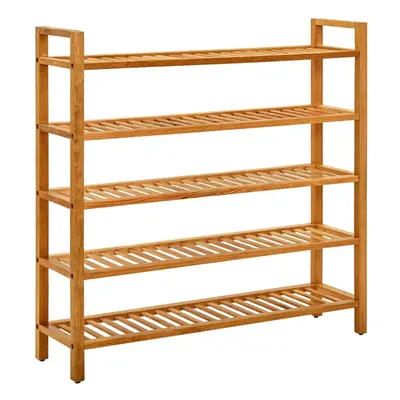 vidaXL Solid Oak Wood Shoe Rack with Shelves Wooden Shoe Stands Storage