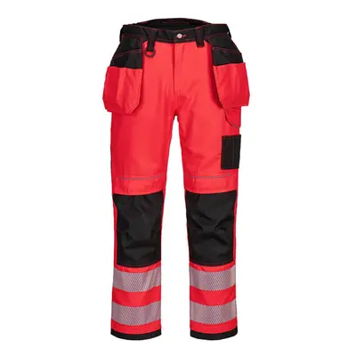 (38R, Red/Black) Portwest Mens T501 Hi-Vis Work Trousers