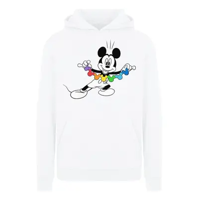 (3-4 Years, White) Disney Girls Mickey Mouse Rainbow Chain Hoodie