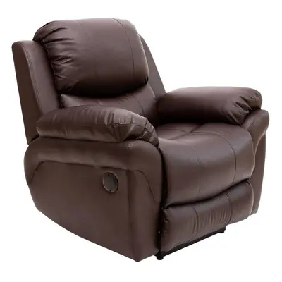 (Brown) Madison Electric Bonded Leather Automatic Recliner Armchair Sofa Home Lounge Chair