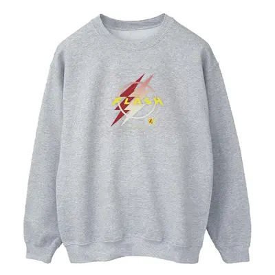 (L, Sports Grey) DC Comics Mens The Flash Lightning Logo Sweatshirt