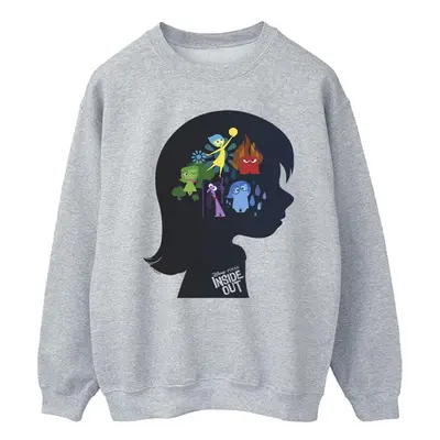 (XXL, Sports Grey) Disney Mens Inside Out Head Silhouette Sweatshirt