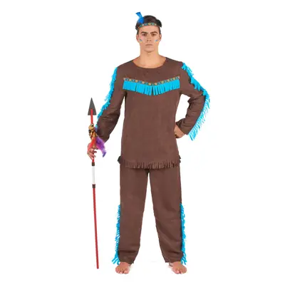 (L) Brown and blue Indian costume for men