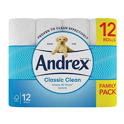 Andrex Classic Clean Toilet Tissue, Rolls