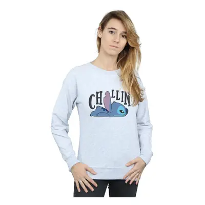 (XXL, Sports Grey) Disney Womens/Ladies Lilo And Stitch Chillin Sweatshirt