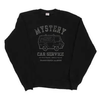 (S, Black) Scooby Doo Mens Mystery Car Service Sweatshirt