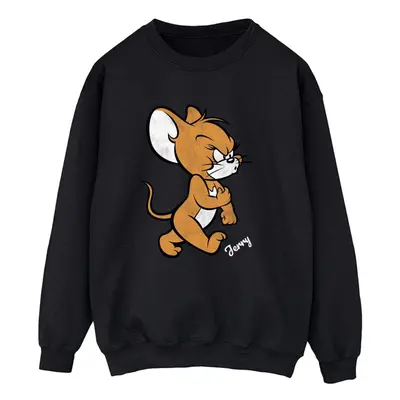 (M, Black) Tom and Jerry Womens/Ladies Angry Mouse Cotton Sweatshirt