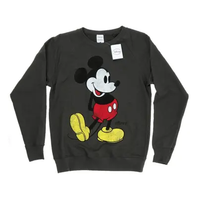 (XS, Light Graphite) Disney Womens/Ladies Mickey Mouse Classic Kick Sweatshirt