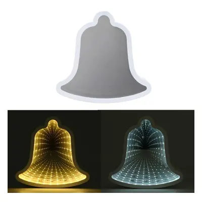 (Warm White) Creative Cute Bell Mirror Lamp LED Tunnel Night Light for Kid Gift Atmosphere Light