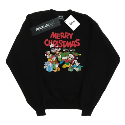 (XXL, Black) Disney Mens Mickey And Friends Winter Wishes Sweatshirt