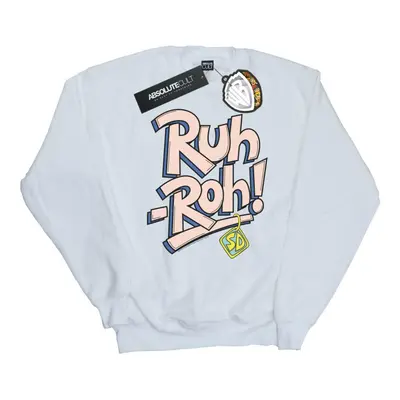 (M, White) Scooby Doo Mens Ruh-Roh Dog Tag Sweatshirt