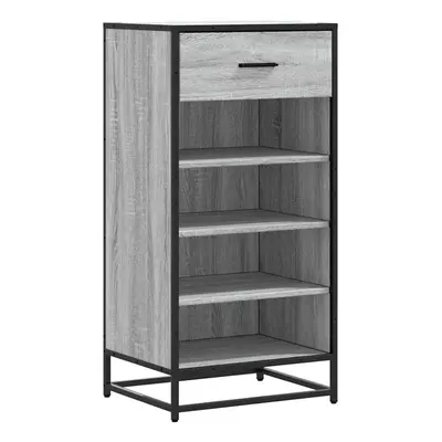 (grey sonoma) vidaXL Shoe Rack Smoked Oak 48x38x97.5 cm Engineered Wood shoe storage