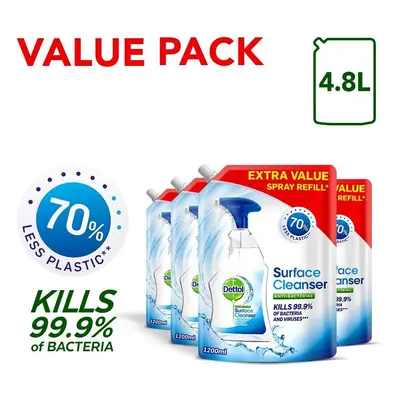 Dettol Bulk Refill Antibacterial Surface Cleaning Spray, Pack of x 1.2 Litre