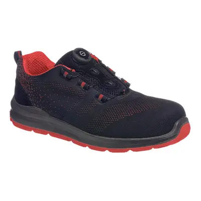 (9 UK, Black/Red) Portwest Mens Knitted Wire Lace Safety Trainers