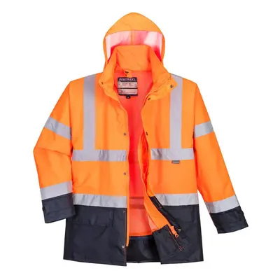 (M, Orange/Navy) Portwest Mens Executive In Hi-Vis Safety Jacket