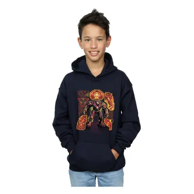 (12-13 Years, Navy Blue) Marvel Boys Avengers Infinity War Hulkbuster Blueprint Hoodie