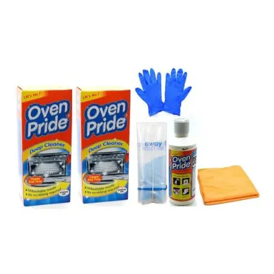 2 Packs of Oven Pride Oven Cleaner- 2X ML Bottle - Bags for Cleaning Oven Racks, Gloves and Inst