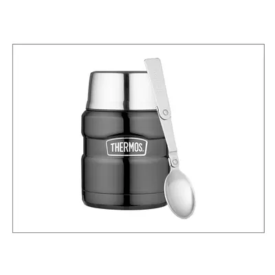 Thermos King Food Flask Stainless Steel Gunmetal 470ml