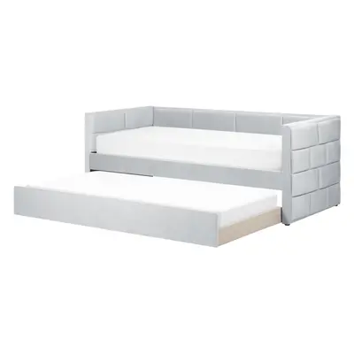 Trundle Bed Velvet CHAVONNE x cm (EU Single) Light Grey